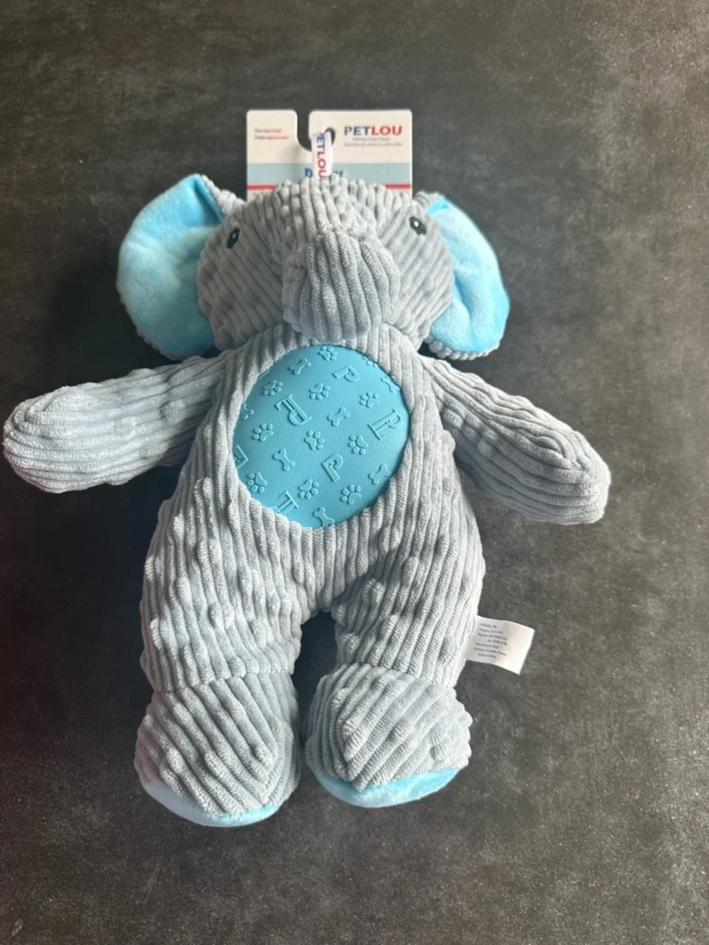 Gray & Blue Dotty Friends‎ Elephant Plush Dog Toy - Durable Chew-Friendly
